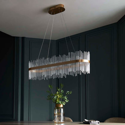 Virbrook LED Gold Linear Pendant Ceiling Light