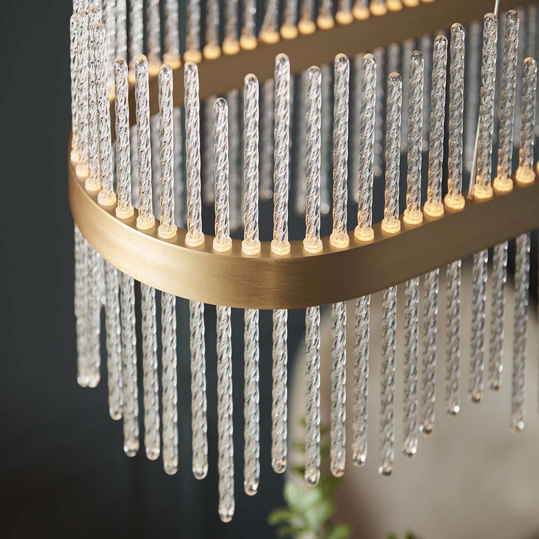 Virbrook LED Gold Linear Pendant Ceiling Light