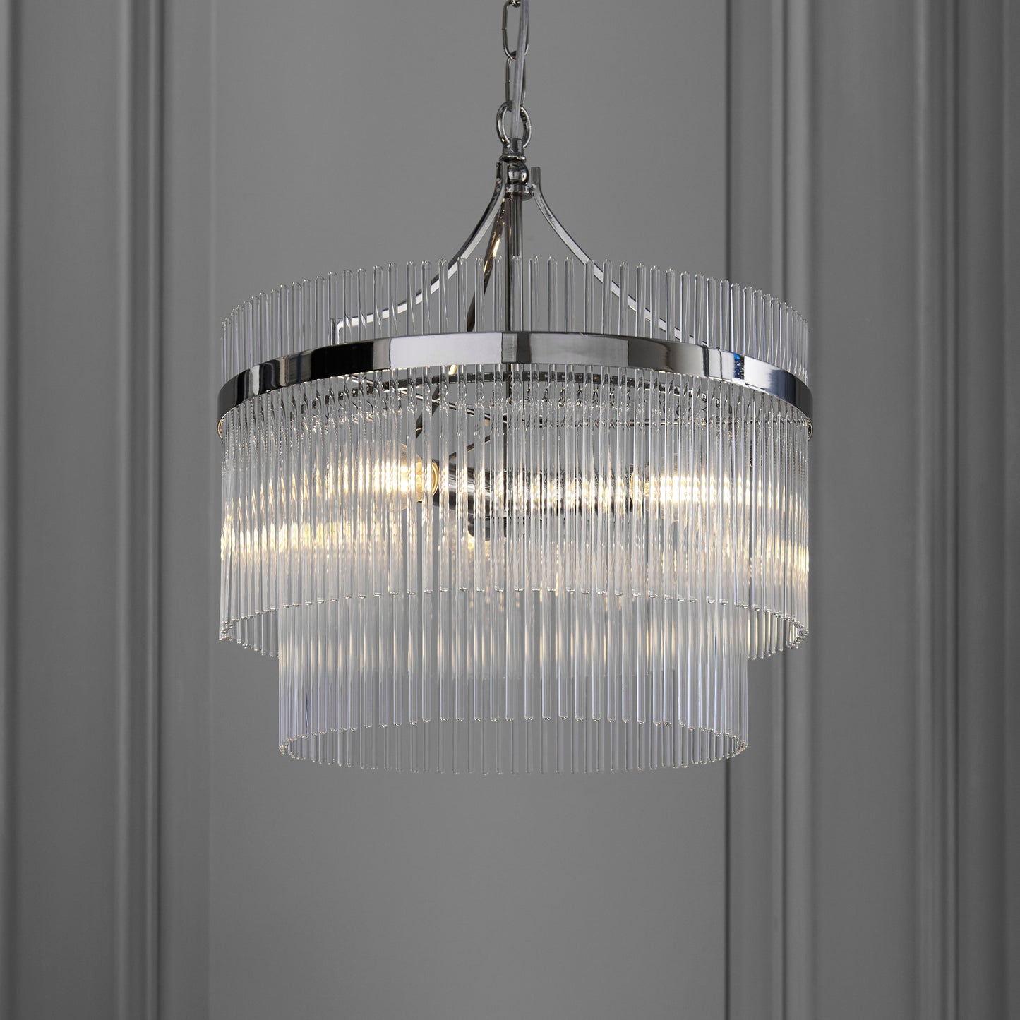 Marietta 3 Light Pendant Bright Nickel