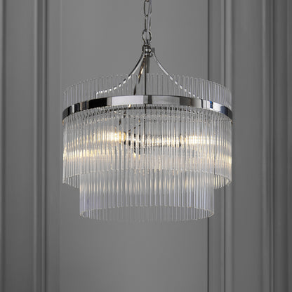 Marietta 3 Light Pendant Bright Nickel