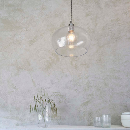 Bindki Hammered Polished Nickel Medium Pendant