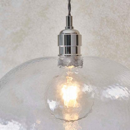 Bindki Hammered Polished Nickel Medium Pendant