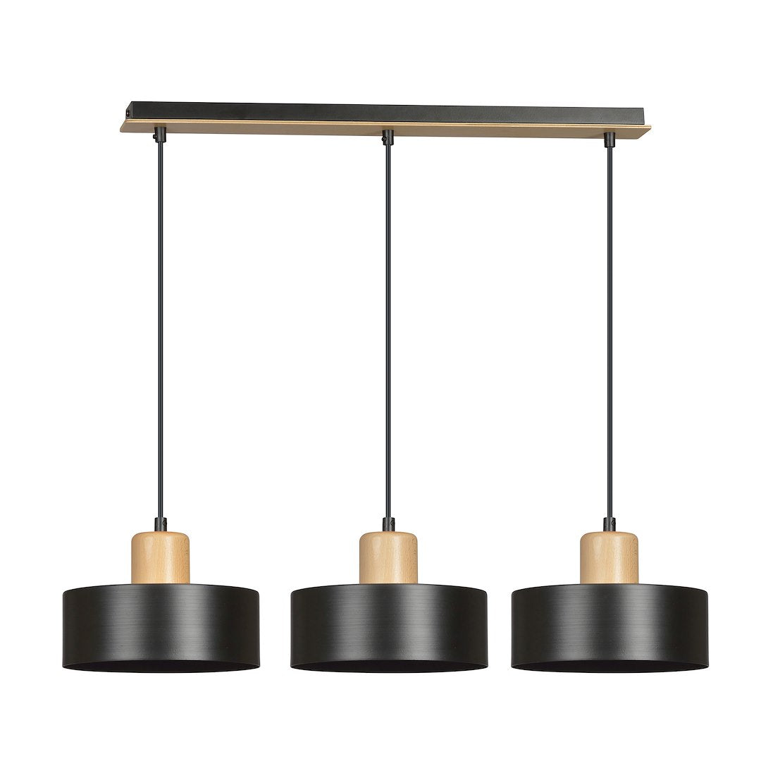 Torin 3 Light Linear Pendant Black