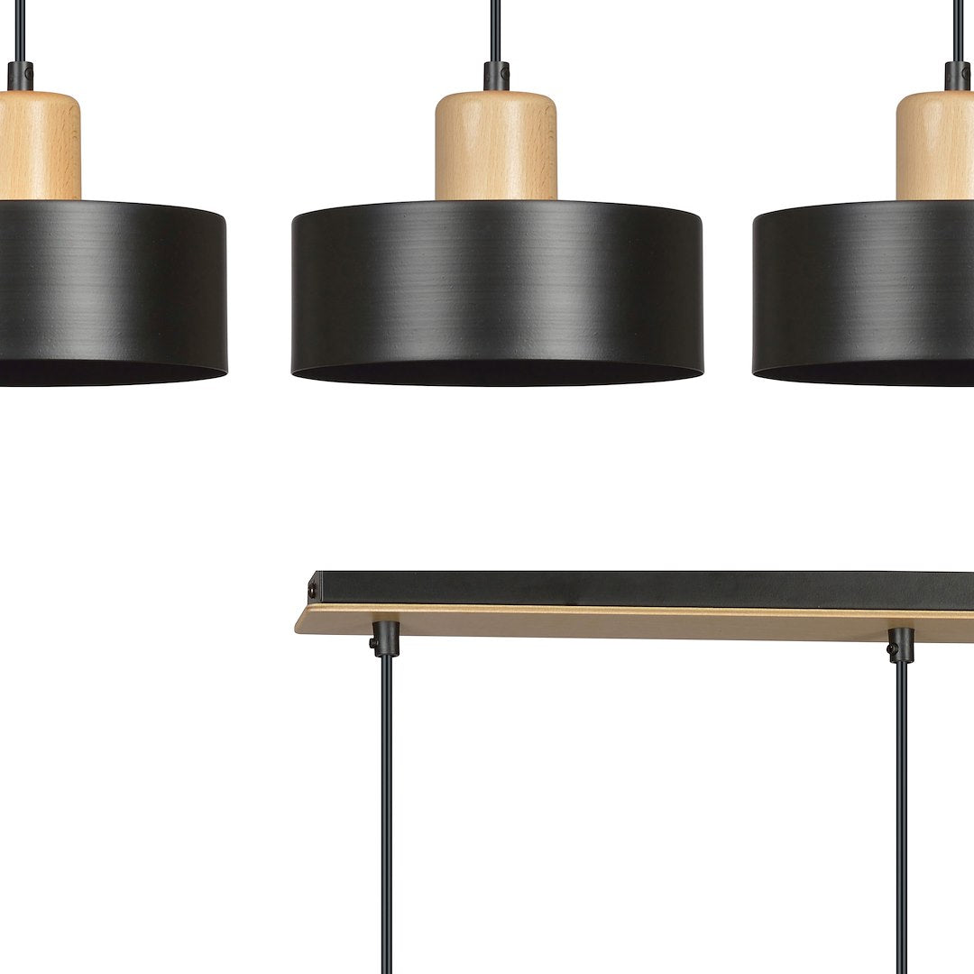 Torin 3 Light Linear Pendant Black