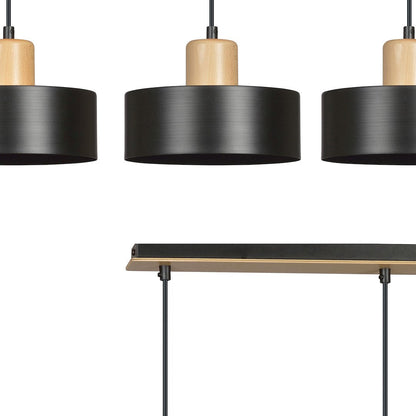 Torin 3 Light Linear Pendant Black