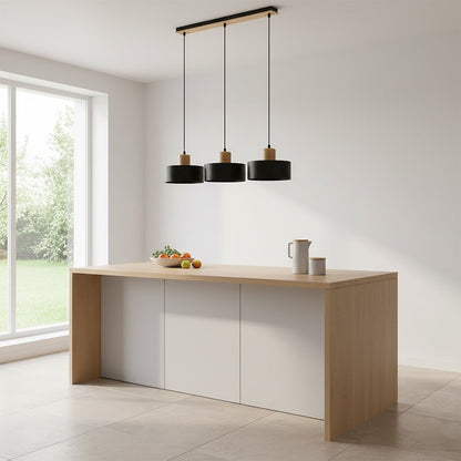 Torin 3 Light Linear Pendant Black