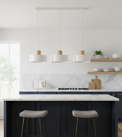 Torin 3 Light Linear Pendant White