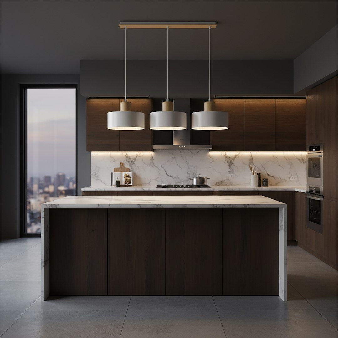 Torin 3 Light Linear Pendant White