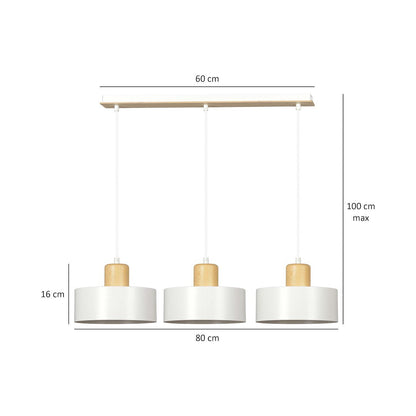 Torin 3 Light Linear Pendant White