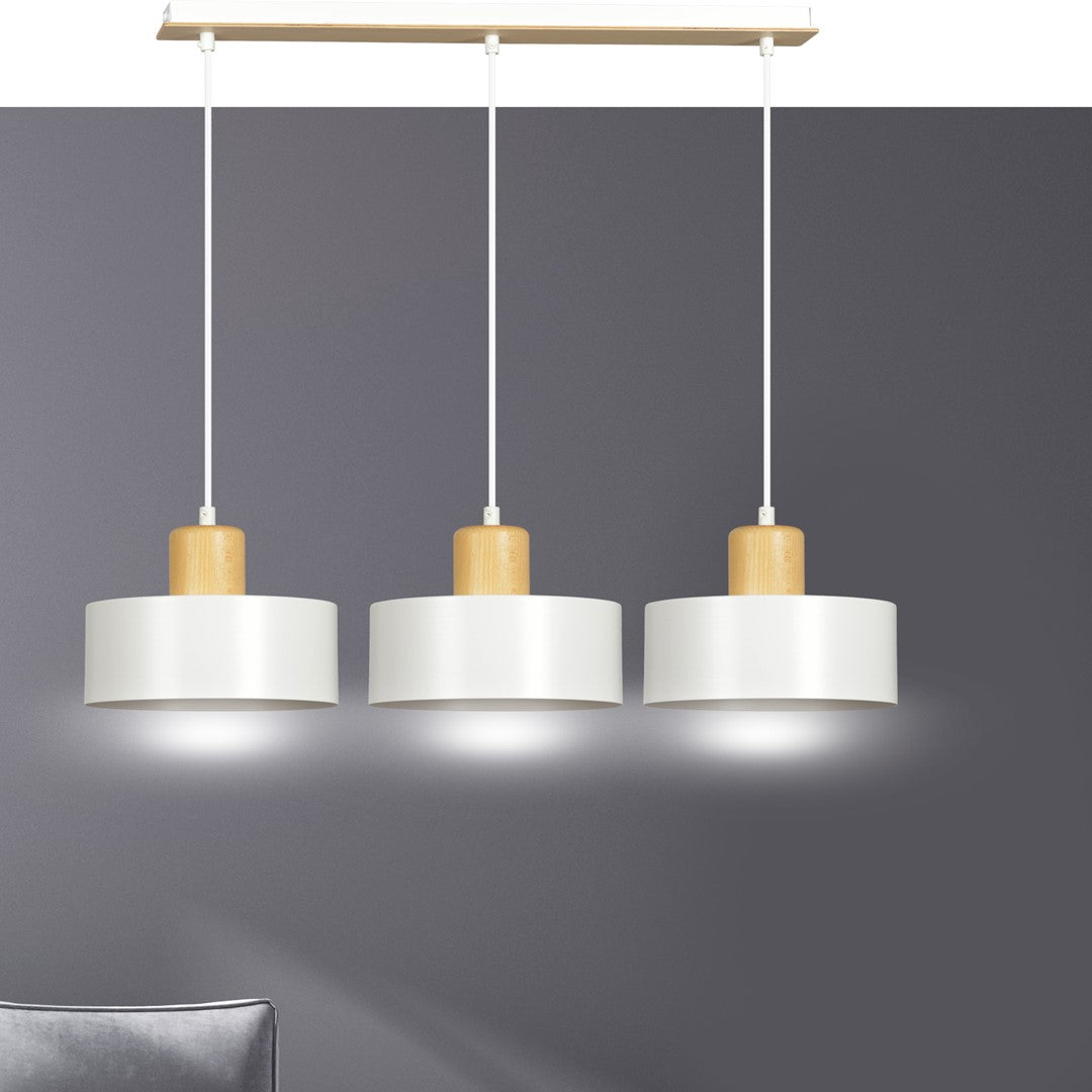 Torin 3 Light Linear Pendant White