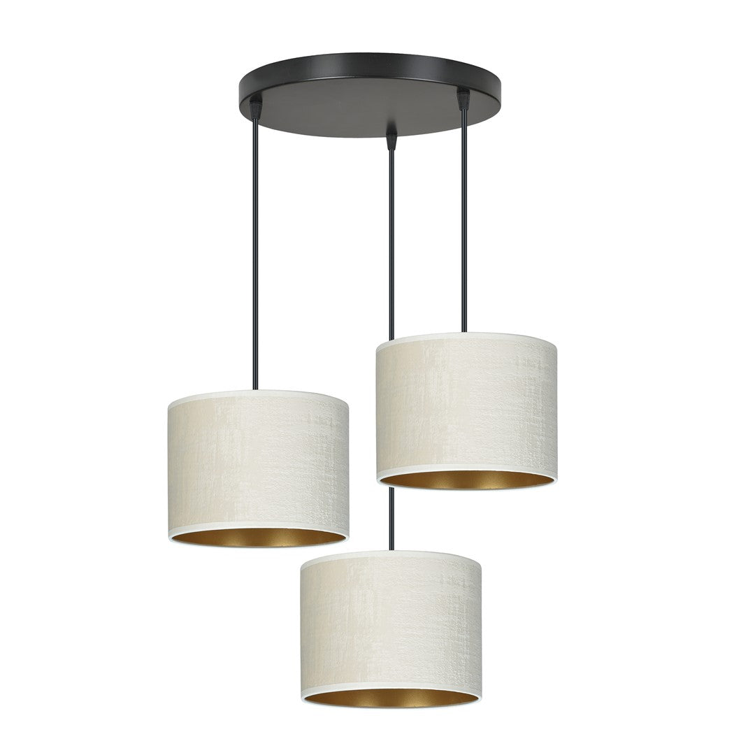 Hilde 3 Light Pendant Black & White
