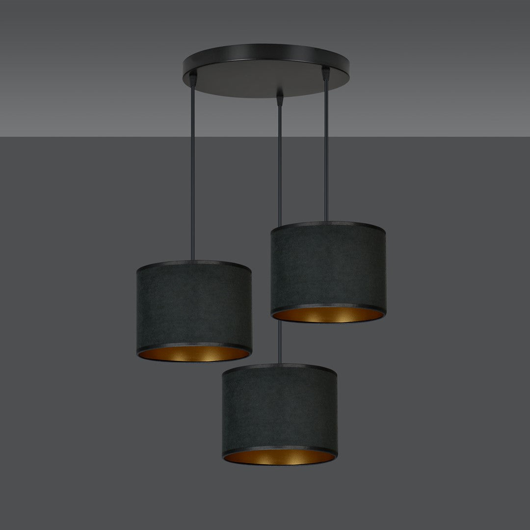 Hilde 3 Light Pendant Black