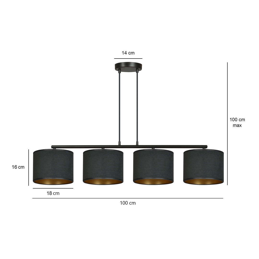 Hilde 4 Light Pendant Black