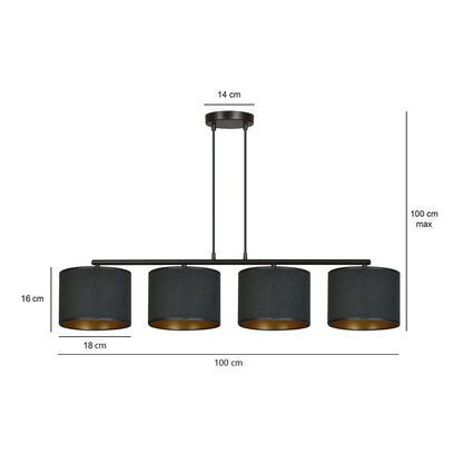Hilde 4 Light Pendant Black