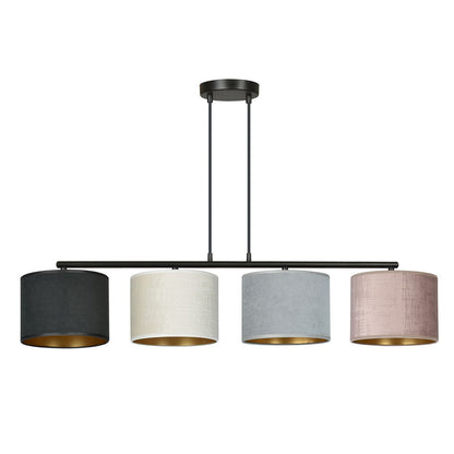 Hilde 4 Light Pendant Black With Neutral Shades