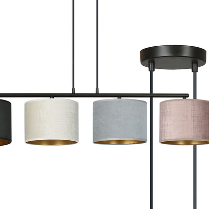 Hilde 4 Light Pendant Black With Neutral Shades