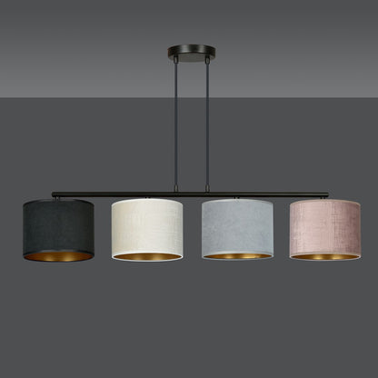 Hilde 4 Light Pendant Black With Neutral Shades