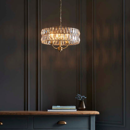 Clifton 3-Light Antique Brass Small Pendant