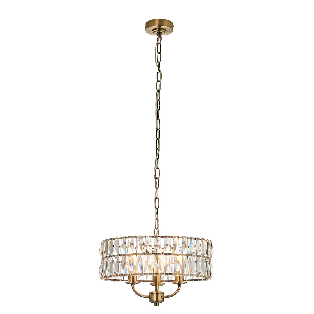 Clifton 3-Light Antique Brass Small Pendant