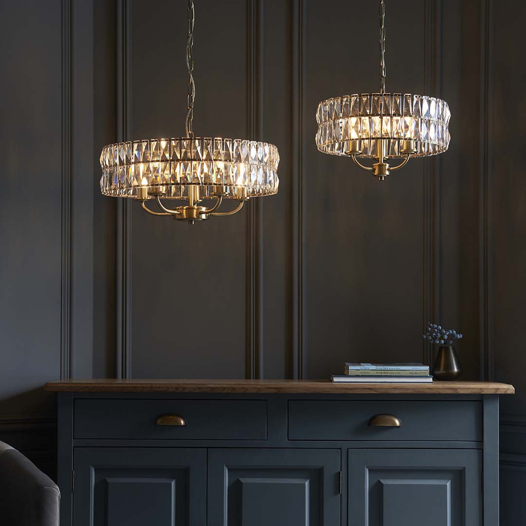 Clifton 3-Light Antique Brass Small Pendant