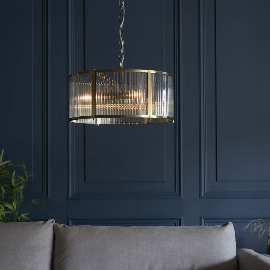 Ridgeton 3 Light Antique Brass Ceiling Light