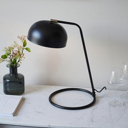Brair Black and Antique Brass Desk Table Lamp