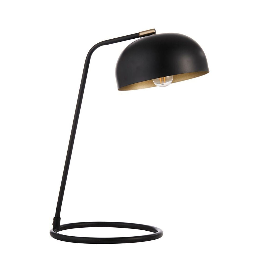 Brair Black and Antique Brass Desk Table Lamp
