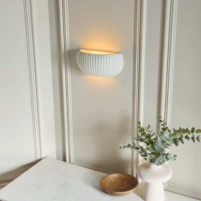Witham Ribbed Ceramic Wall Washer Light