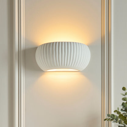 Witham Ribbed Ceramic Wall Washer Light