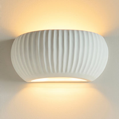Witham Ribbed Ceramic Wall Washer Light
