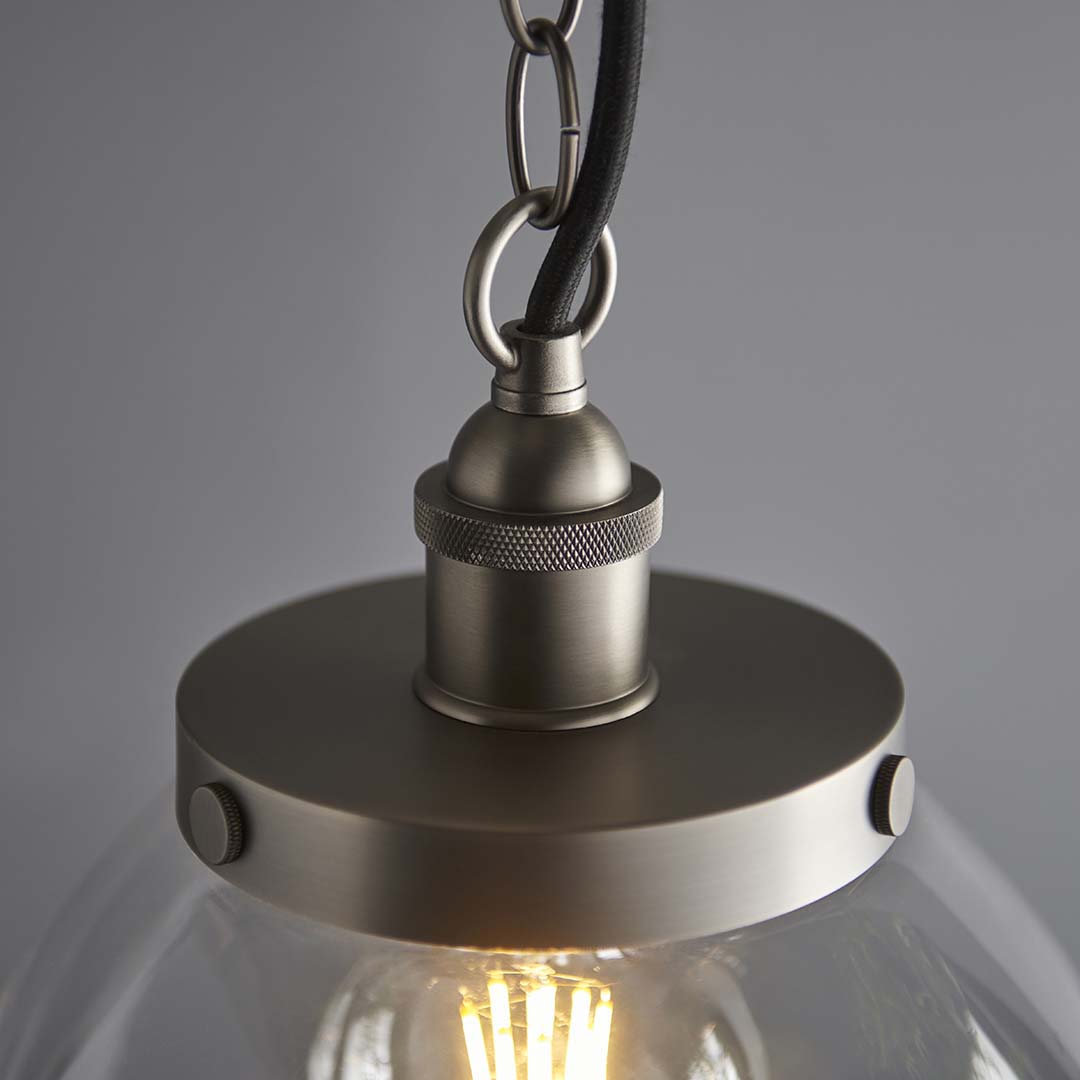 Hansen Brushed Silver Grand Pendant Ceiling Light