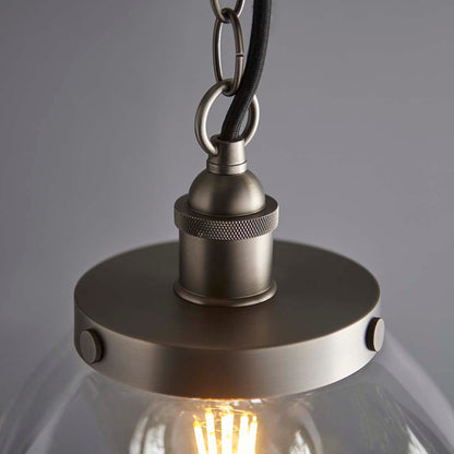 Hansen Brushed Silver Grand Pendant Ceiling Light