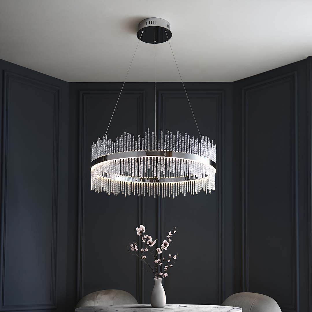 Virbrook Chrome Large LED Pendant Ceiling Light