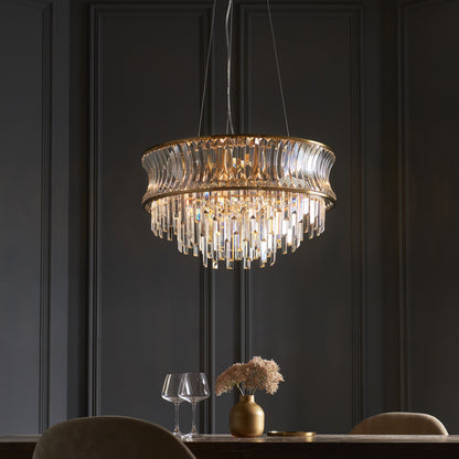 Diana 9 Light Brass Pendant