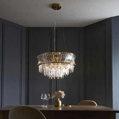 Diana 9 Light Brass Pendant