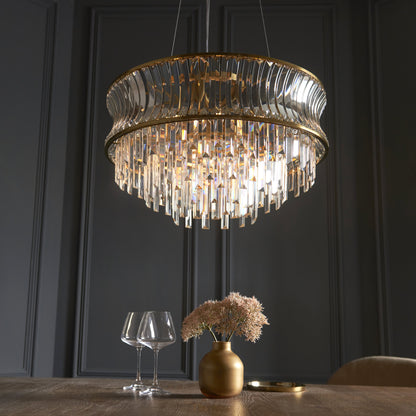 Diana 9 Light Brass Pendant