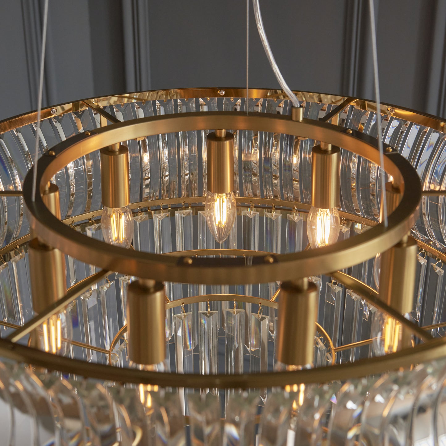 Diana 9 Light Brass Pendant
