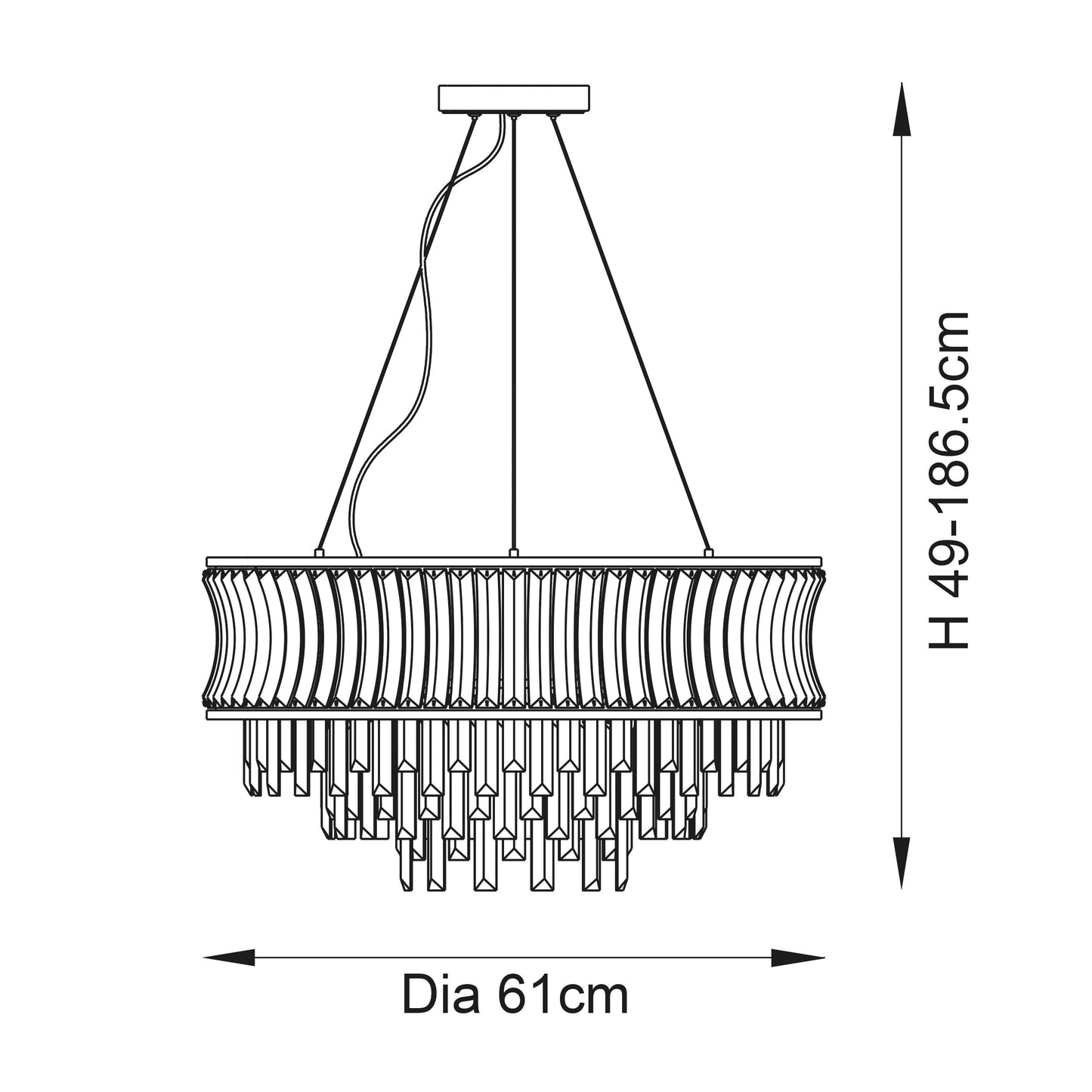 Diana 9 Light Brass Pendant