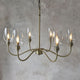 Stourton 6 Light Antique Brass & Glass Pendant Ceiling Light