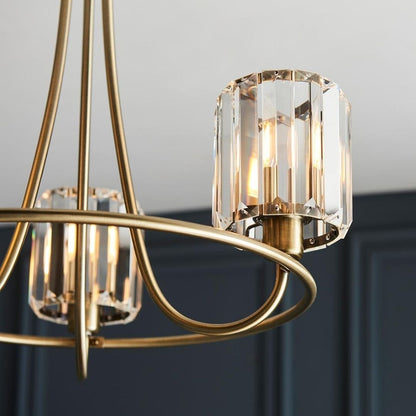 Berenice 3 Light Semi Flush Antique Brass Ceiling Light
