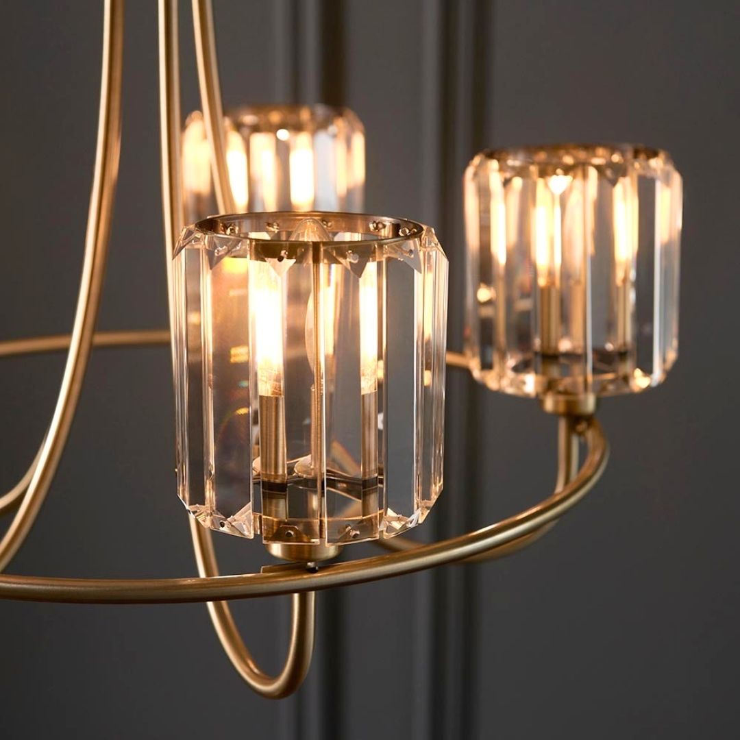 Berenice 5 Light Antique Brass Pendant Ceiling Light