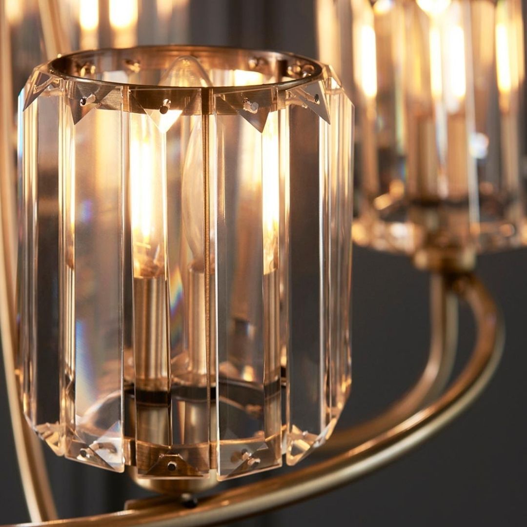 Berenice 5 Light Antique Brass Pendant Ceiling Light