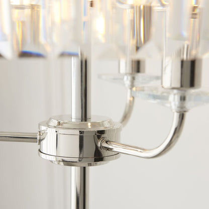 Chesterfield 3 Light Silver & Glass Floor Lamp