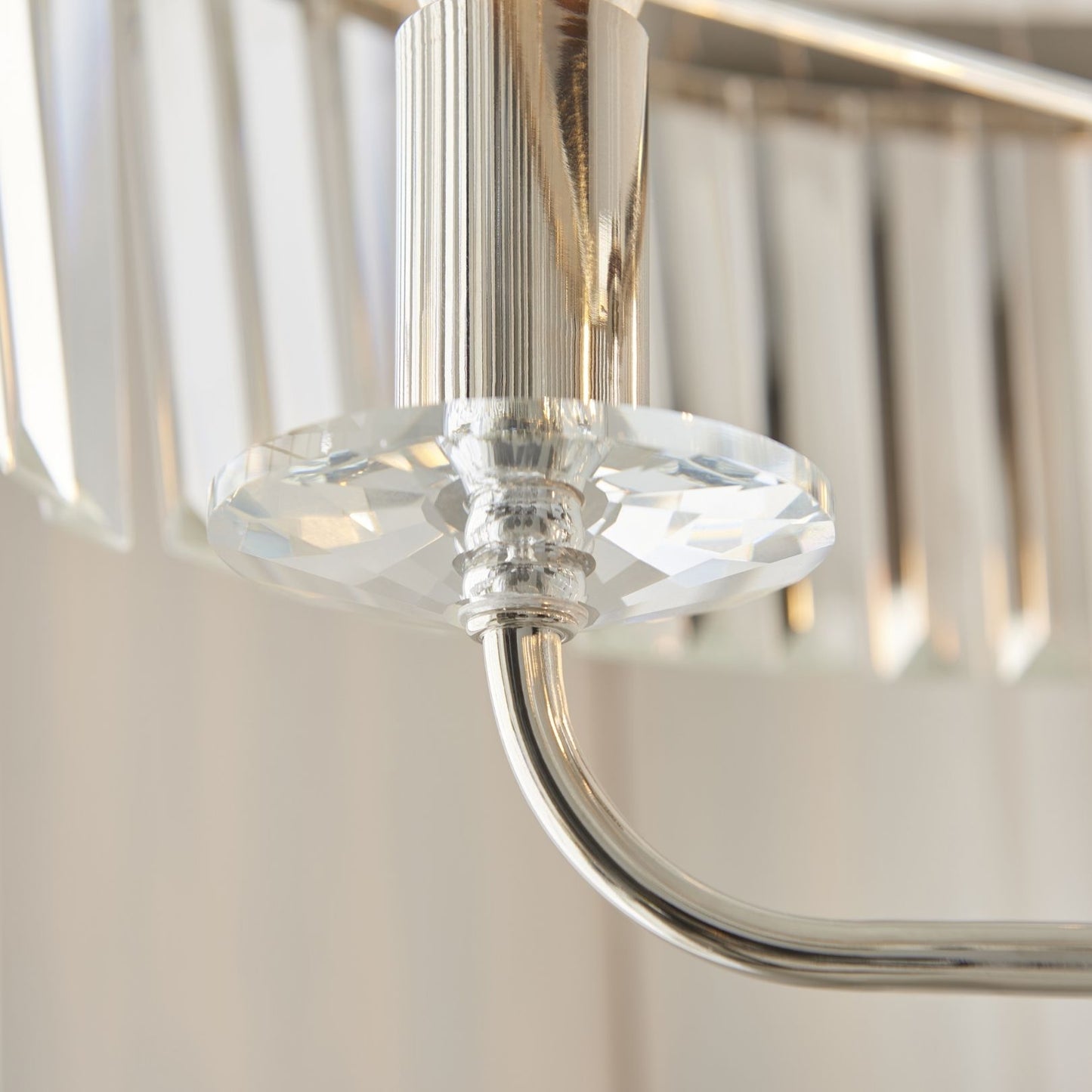 Chesterfield 3 Light Silver & Glass Floor Lamp