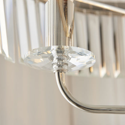 Chesterfield 3 Light Silver & Glass Floor Lamp