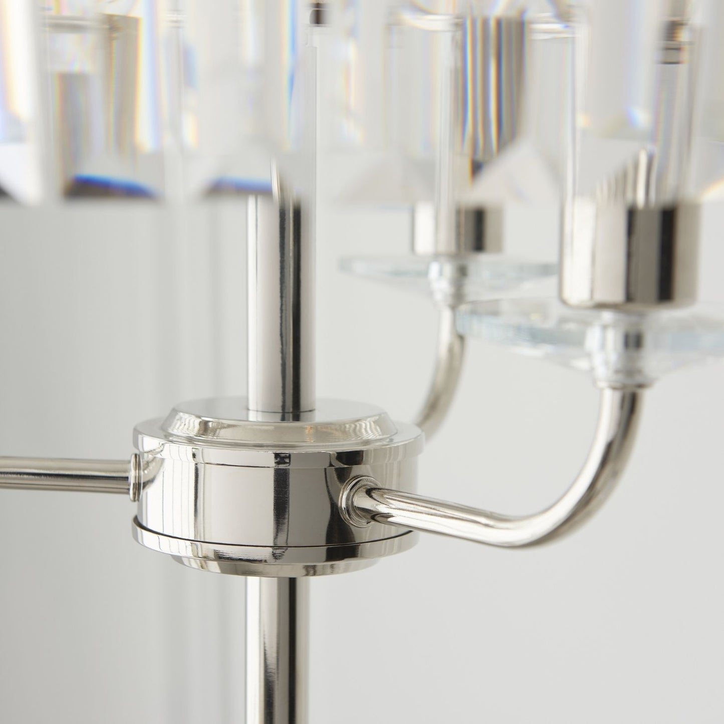 Chesterfield 3 Light Silver & Glass Floor Lamp