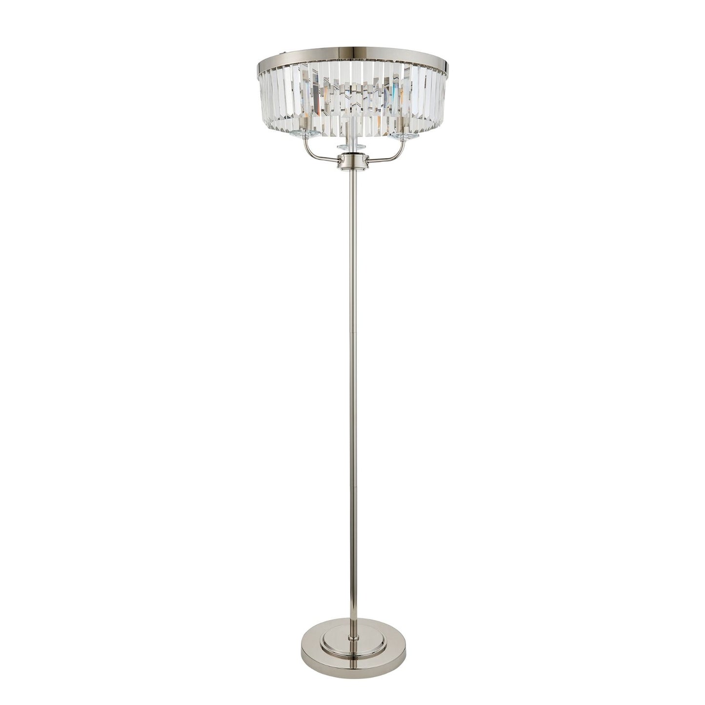 Chesterfield 3 Light Silver & Glass Floor Lamp