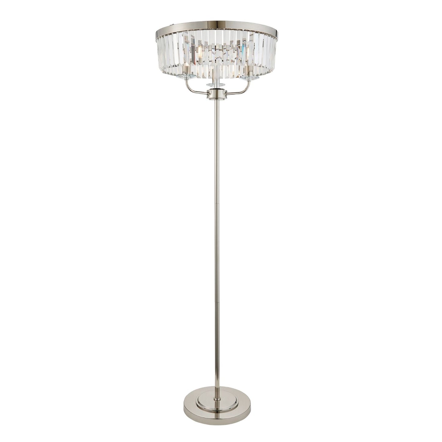 Chesterfield 3 Light Silver & Glass Floor Lamp