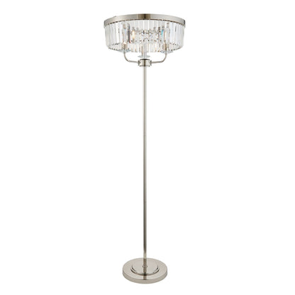 Chesterfield 3 Light Silver & Glass Floor Lamp