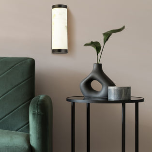 Nile Black & Marble Effect LED Wall Light Small